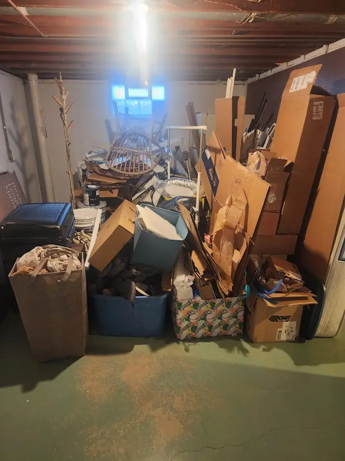 Roll-off dumpster container at job site for 20 Yard Dumpster Rental in St. Peter